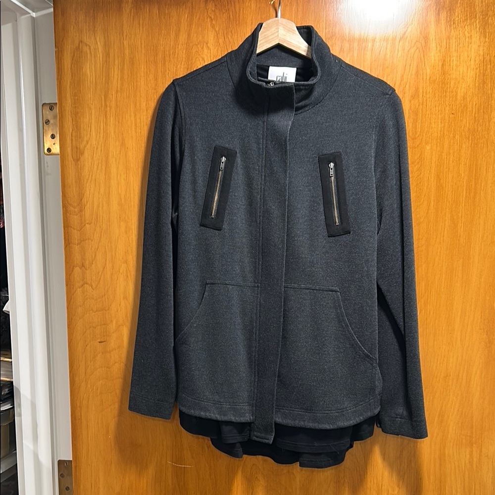 Cabi Charcoal Zip-Up Jacket